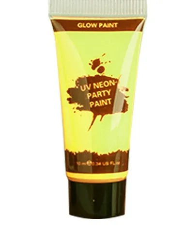25ml tube of neon green face and body paint with safe non-toxic label