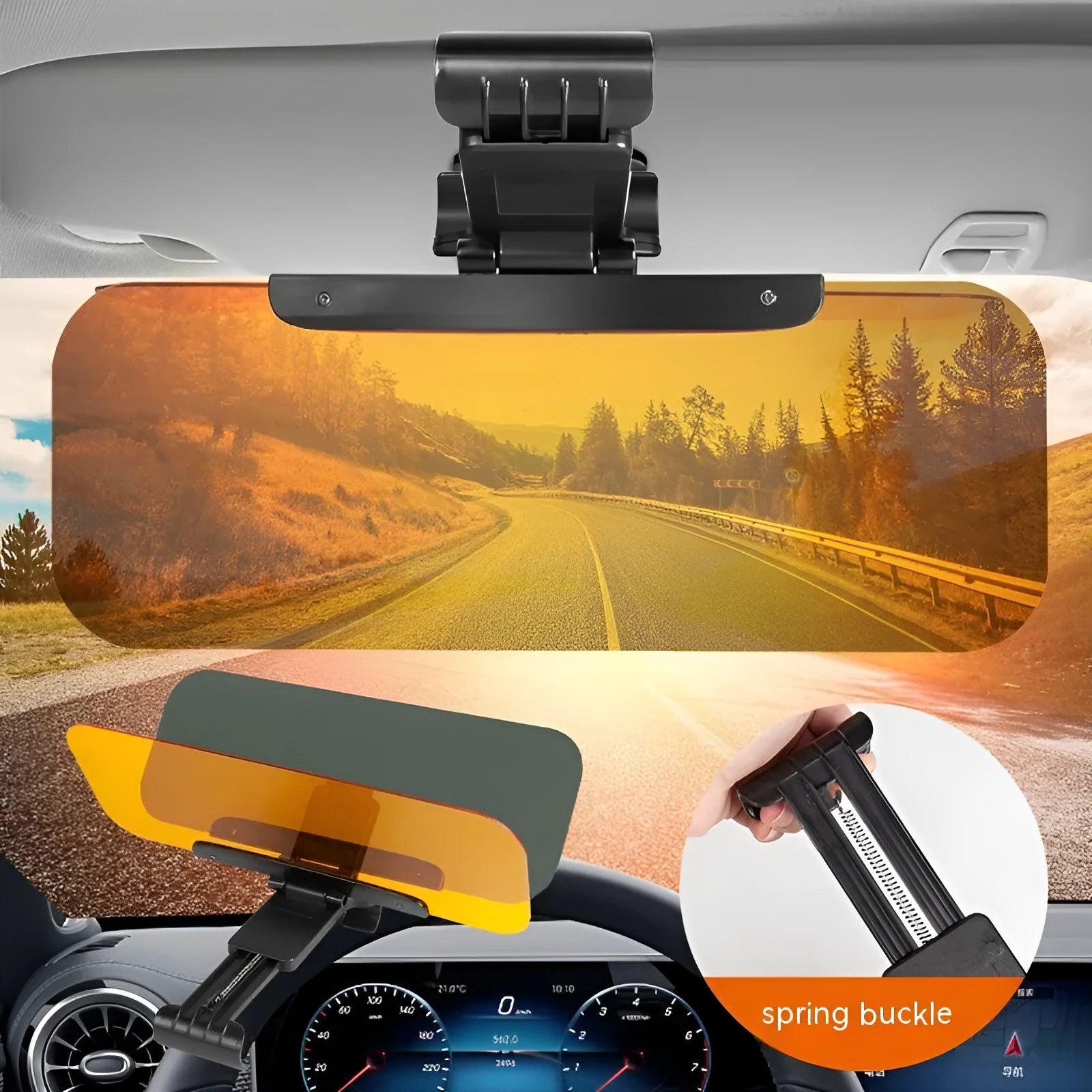 Anti-high beam goggles car sun visor with telescopic adjustment and acrylic lens