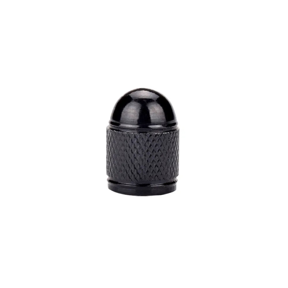 Aluminium alloy mountain bike tyre valve cap in black, blue, gold, silver, and red colour options.