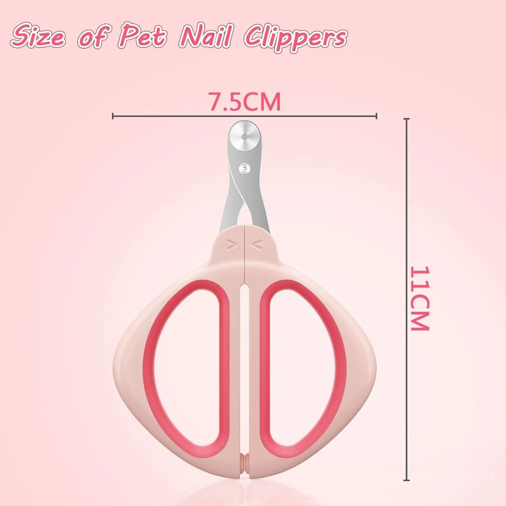 Blue cat nail clipper with a round positioning hole and non-slip handle on a white background.
