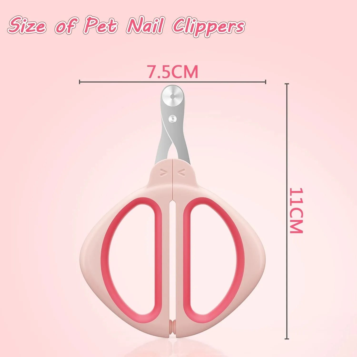 Blue cat nail clipper with a round positioning hole and non-slip handle on a white background.