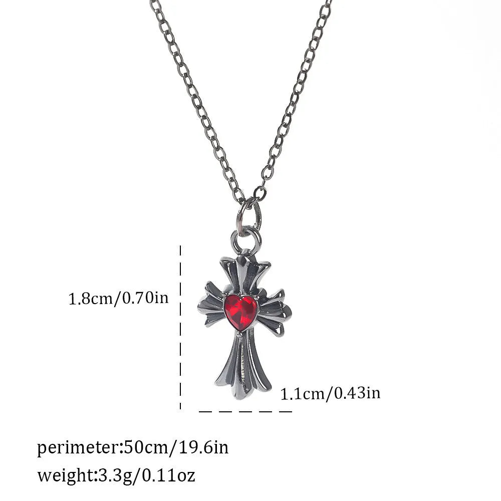 Halloween necklace with electroplated zinc alloy spider bat cross pendant on regular chain