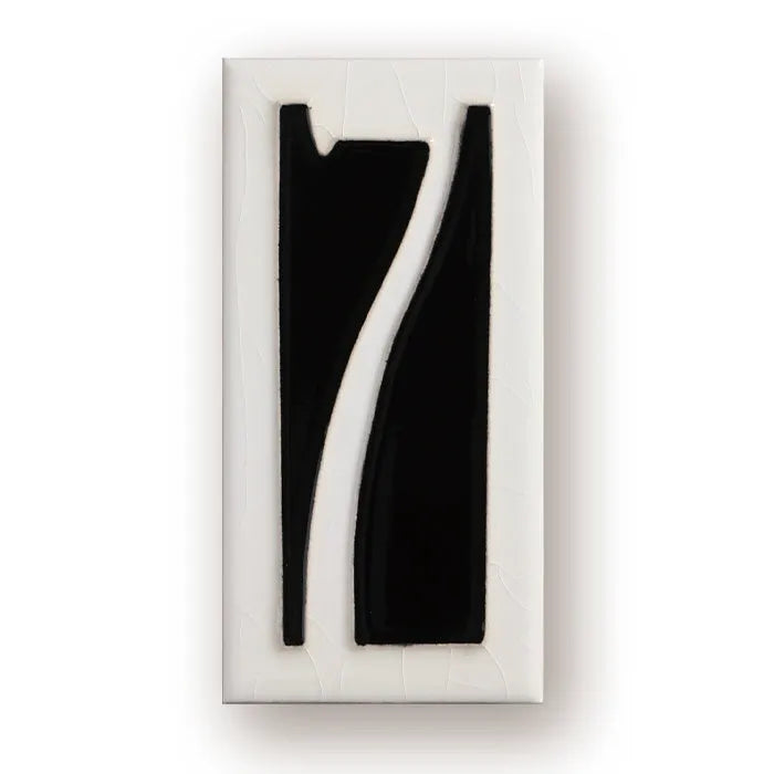 Handmade retro enamel art ceramic doorplate showing number design options on a 76mm by 152mm plate.