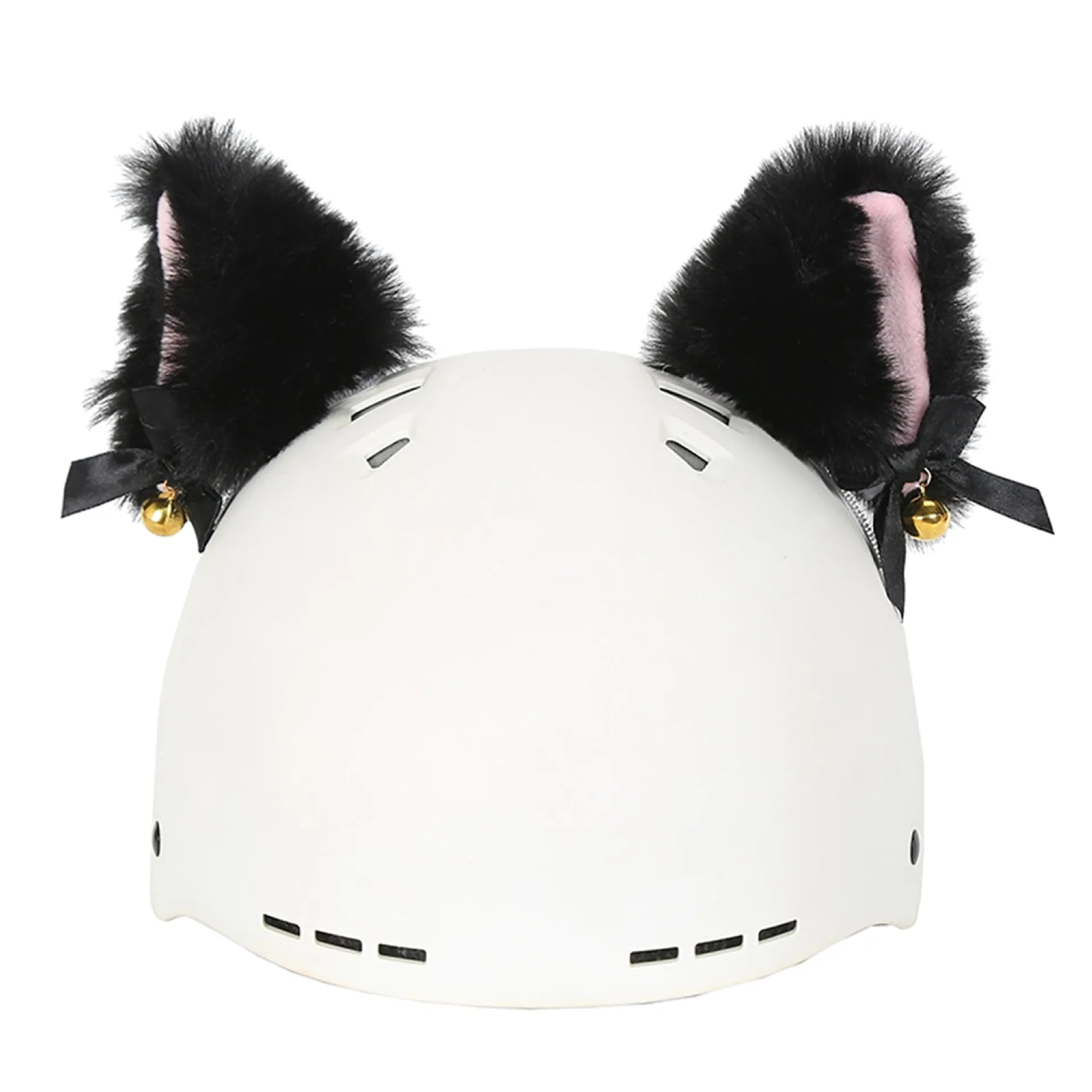 Plush helmet cover with cartoon ear decorations for cycling and costume use