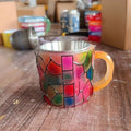 Painted book mark decorative coffee cup in synthetic resin measuring 13 centimetres tall