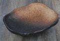 Creative Japanese style coarse pottery sashimi bowl set with irregular shaped floral decorated ceramic tableware