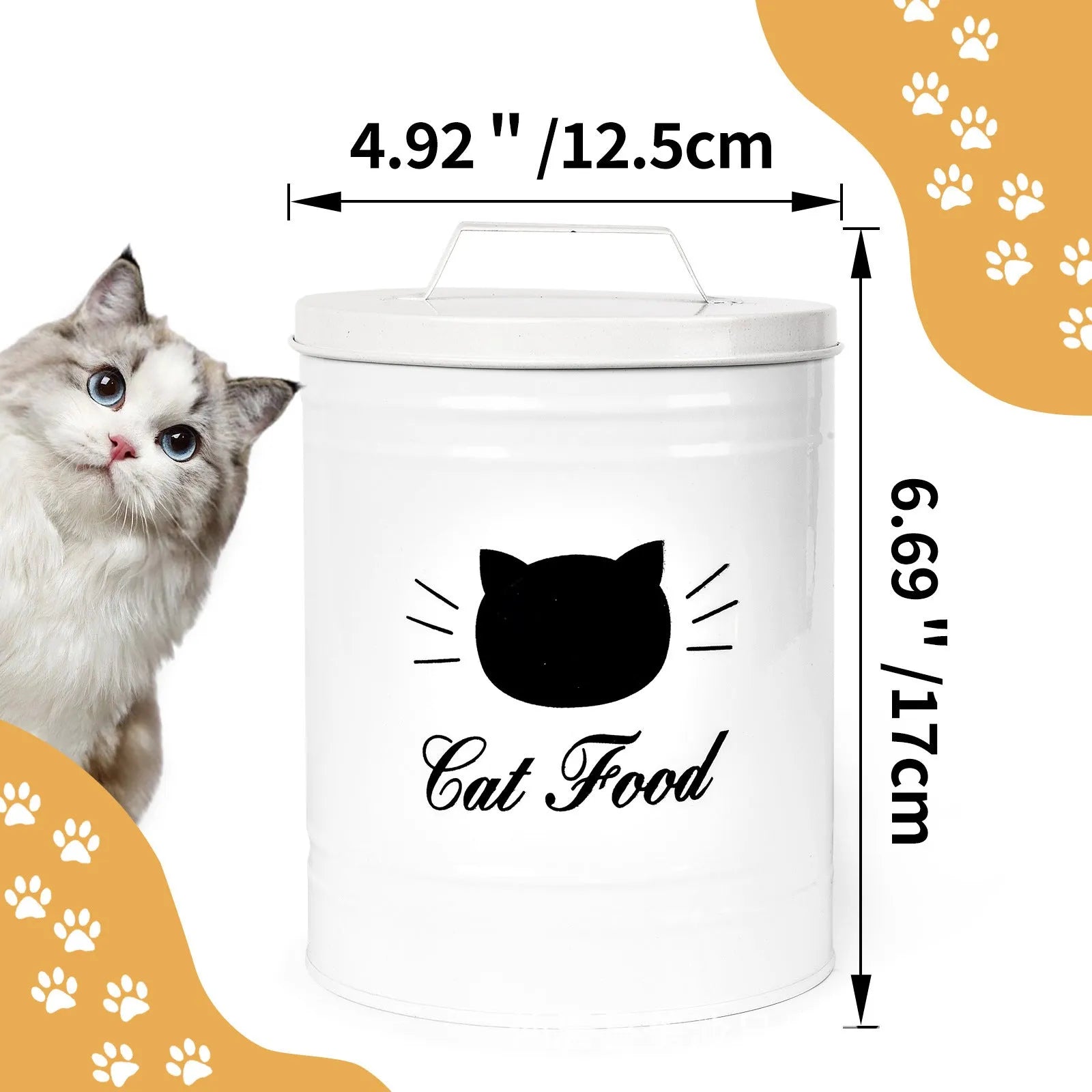 Round iron sheet storage container with moisture-proof properties and 301-500ml capacity