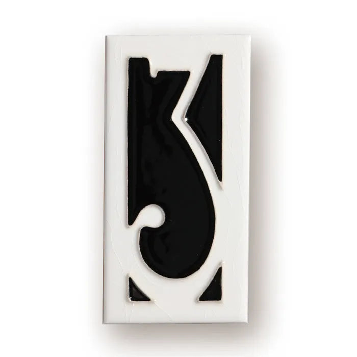 Handmade retro enamel art ceramic doorplate showing number design options on a 76mm by 152mm plate.