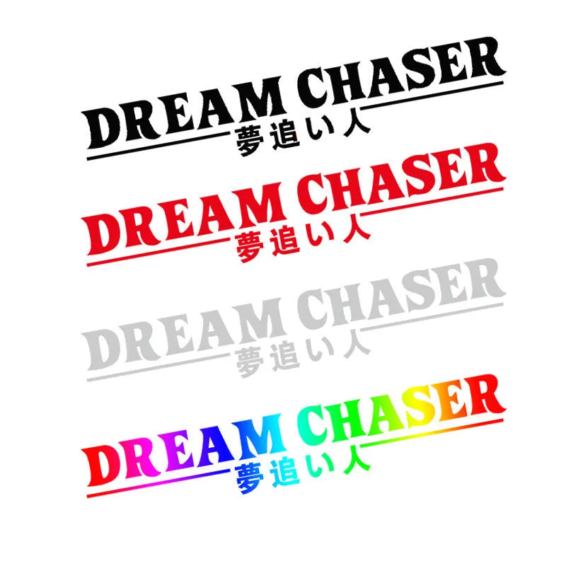 40cm long by 7cm wide Chinese dream chaser car sticker in PET film on vehicle rear window