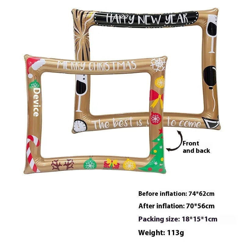 Christmas inflatable photo frame PVC backdrop for holiday pictures and events