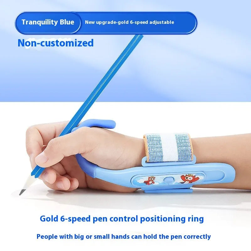 Blue anti-hook wrist brace pen control corrector for children's writing posture