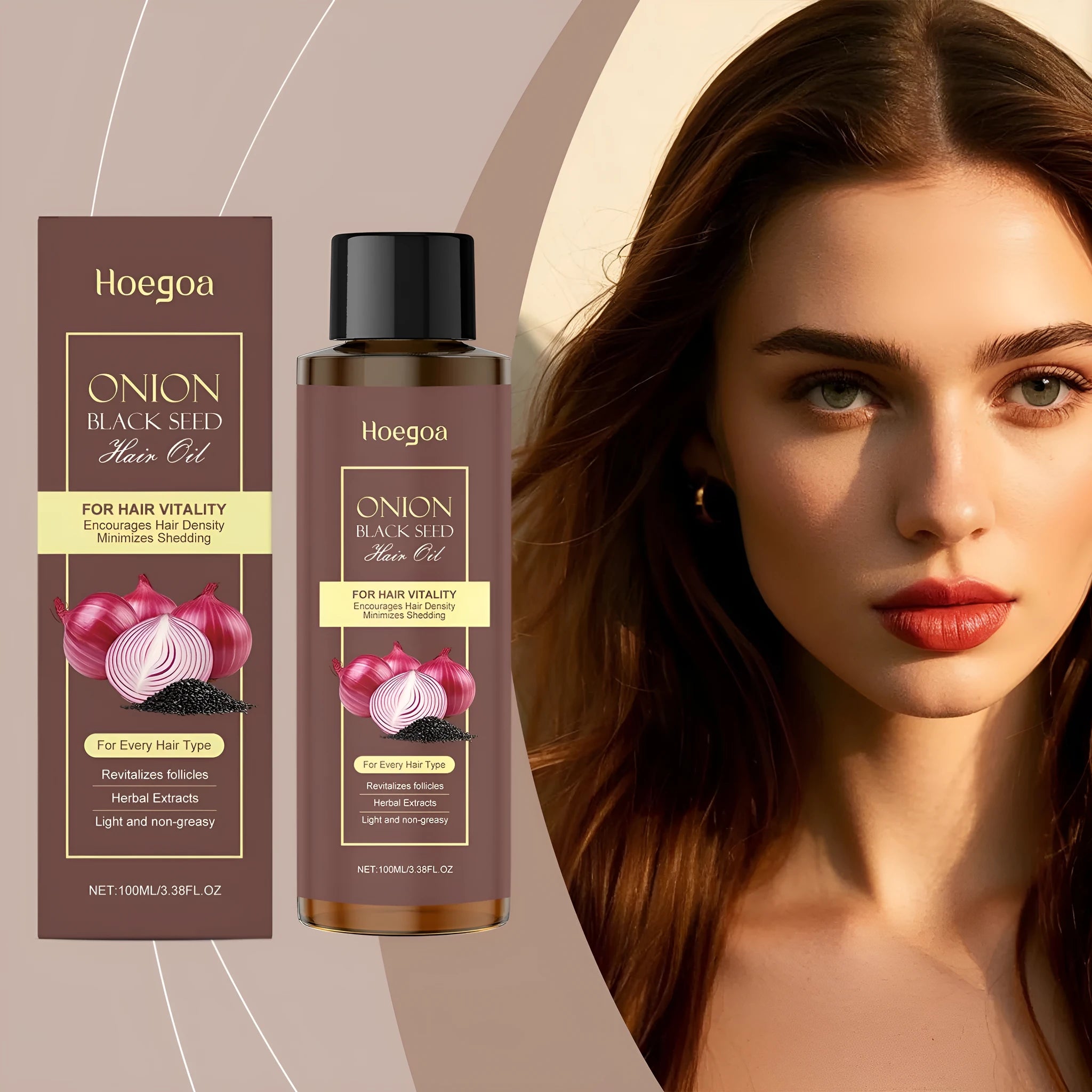 100ml hair essential oil bottle with argan and coconut oils, includes applicator brush for hair nourishment treatment