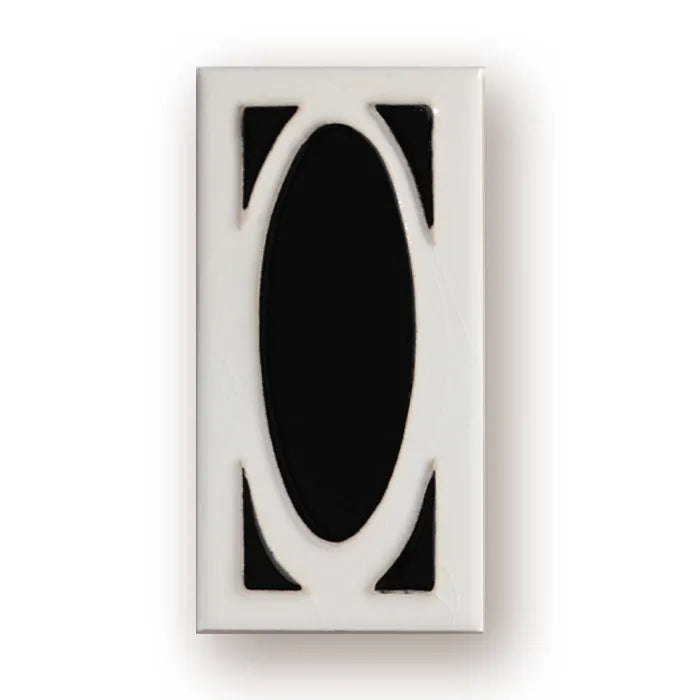Handmade retro enamel art ceramic doorplate showing number design options on a 76mm by 152mm plate.