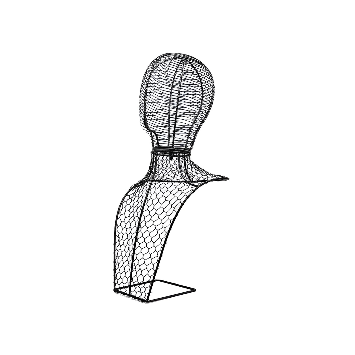 Wrought iron half-length portrait ornament rack in black or gold for jewellery, hats and headdresses