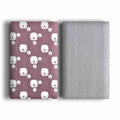Double-sided cotton wool pet blanket with dinosaur cartoon design showing two size options