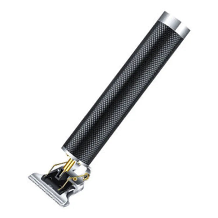 Black USB rechargeable electric hair clipper with four guide combs and cleaning brush