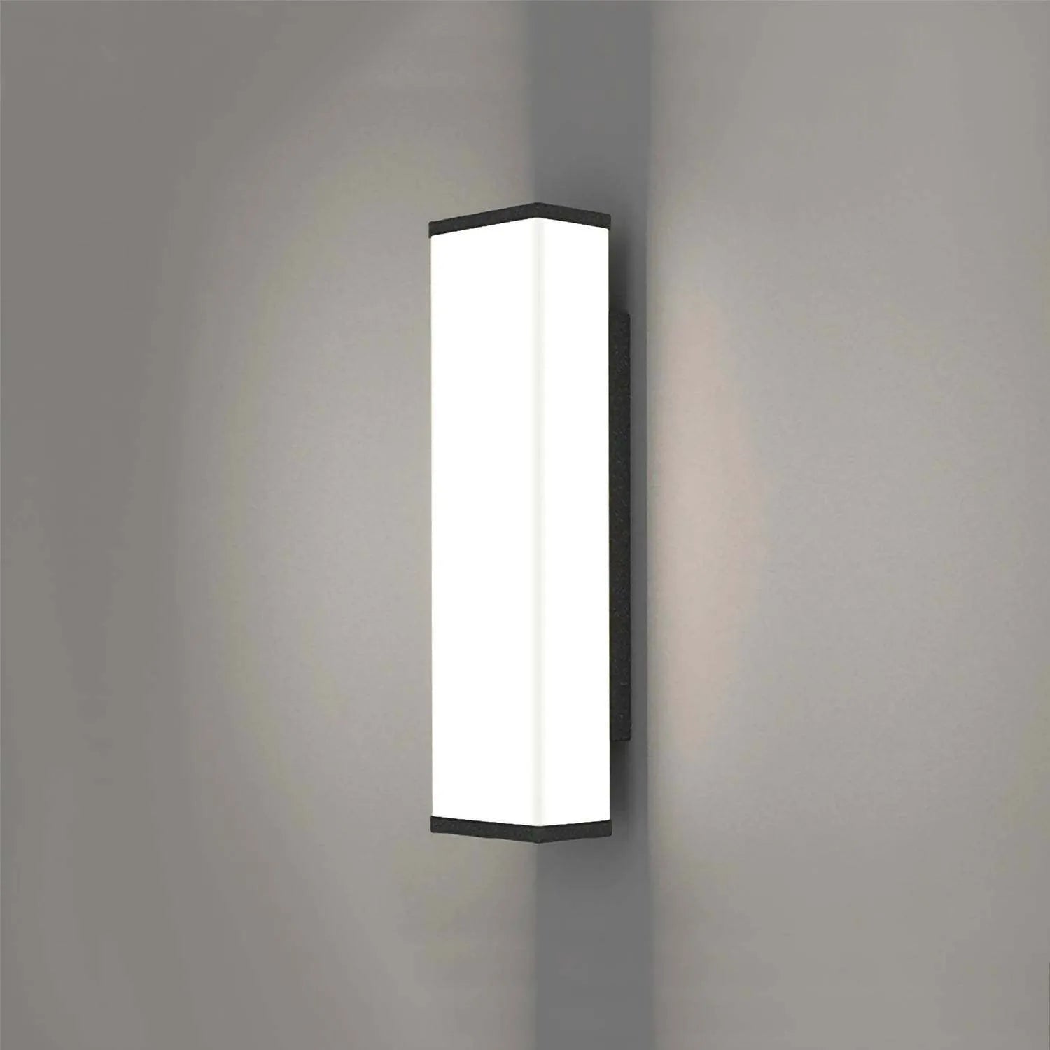 Stainless steel and PC outdoor wall light with IP65 waterproof rating, 60cm height.