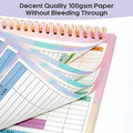 B5 budget tally book with spiral binding showing PP cover and open pages for financial recording
