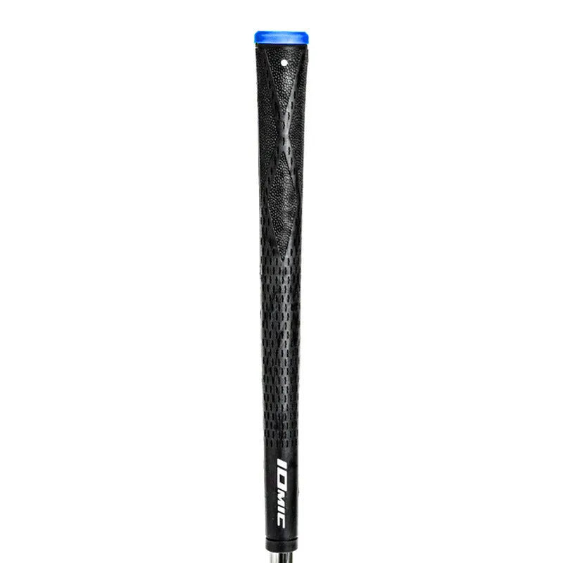 TPE material golf club replacement grip shown in multiple colour options including pink, red, blue, and two-tone designs.