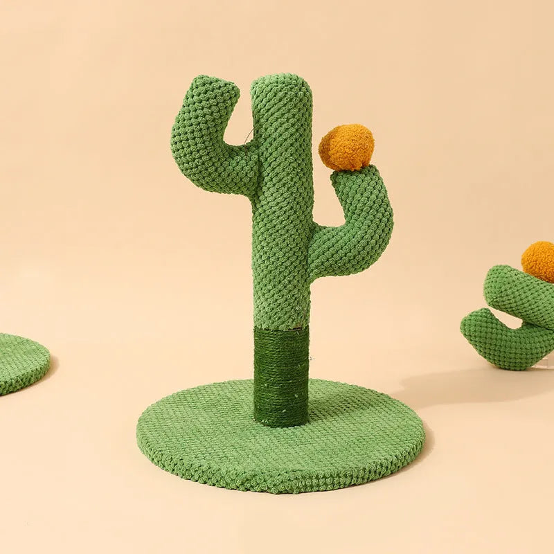 Cactus or coconut tree design cat scratching board climbing pole with cotton thread sisal rope surface
