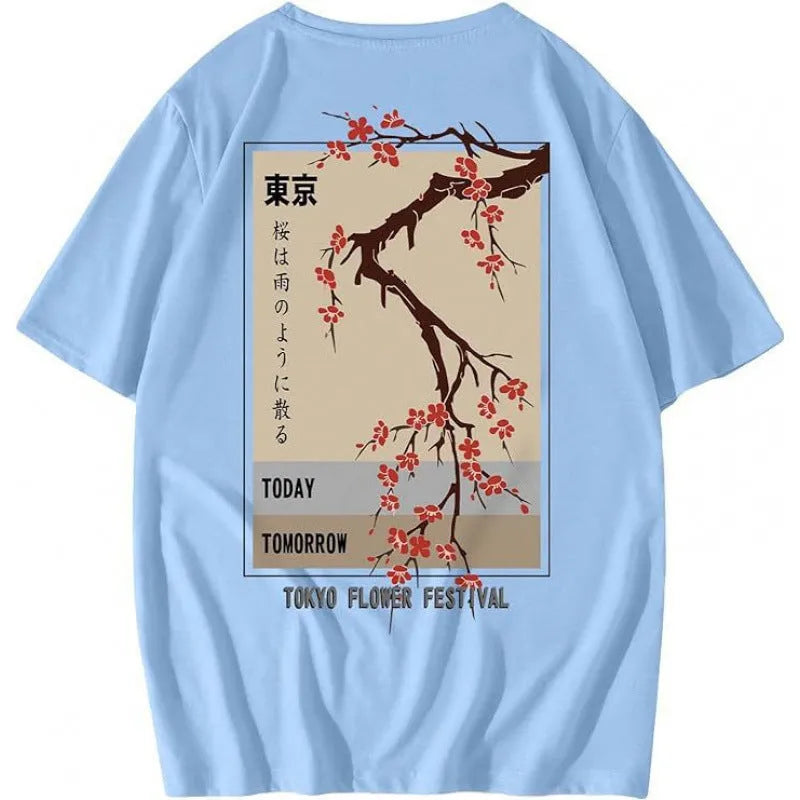 Printed men's short sleeve sports T-shirt with digital pattern design on polyester fabric.