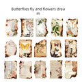 Pack of burnt vintage paper fragments for collage and scrapbooking art projects.