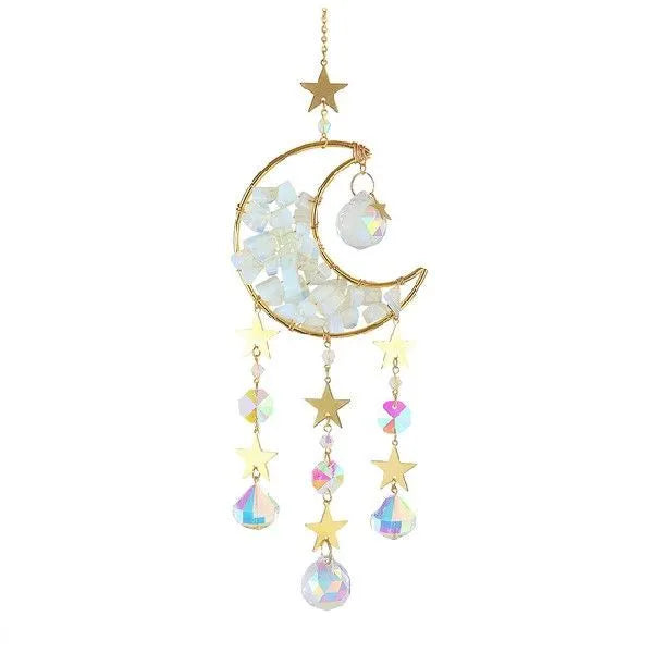 K9 crystal moon pendant car accessory with 420mm hanging length