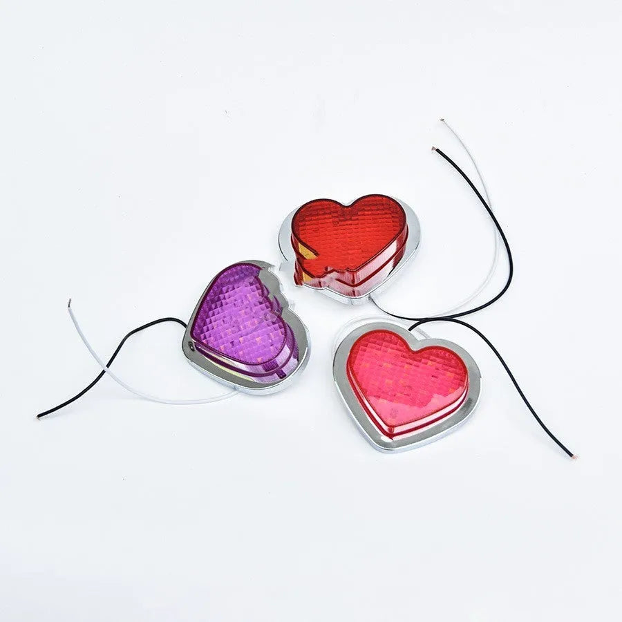 Japanese-style heart-shaped LED car fender sidelight in various colours