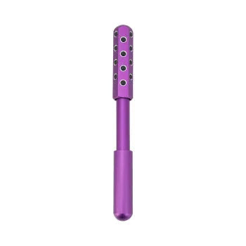 Purple germanium particles facial massage roller with 24 stone spheres