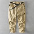 Men's cotton casual overalls in solid colours with elastic waistband and loose fit