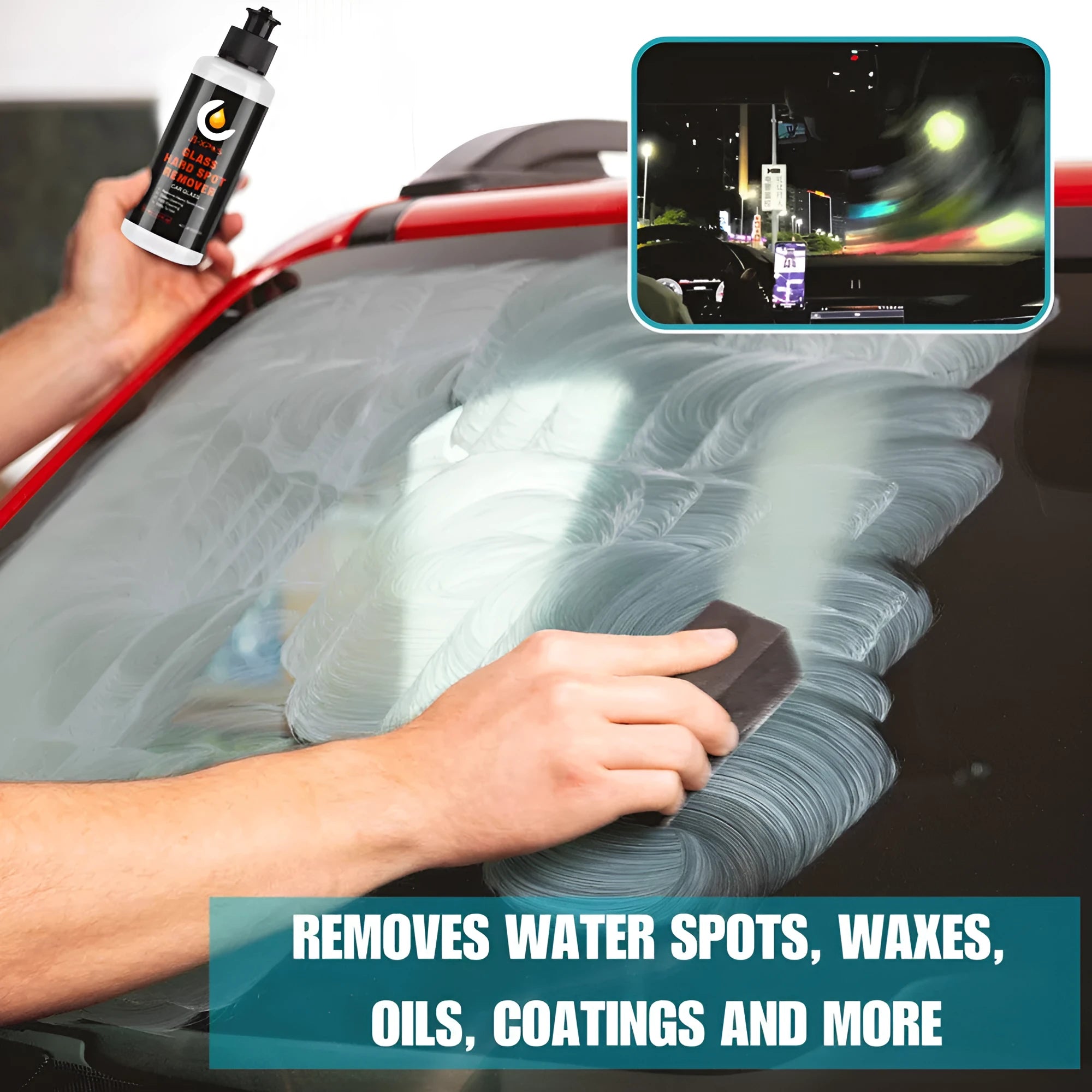 Glass oil film remover cleaning cream in squeeze bottle for car and household windows