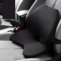 Car waist support pad with memory foam cushioning and adjustable straps shown in beige colour option