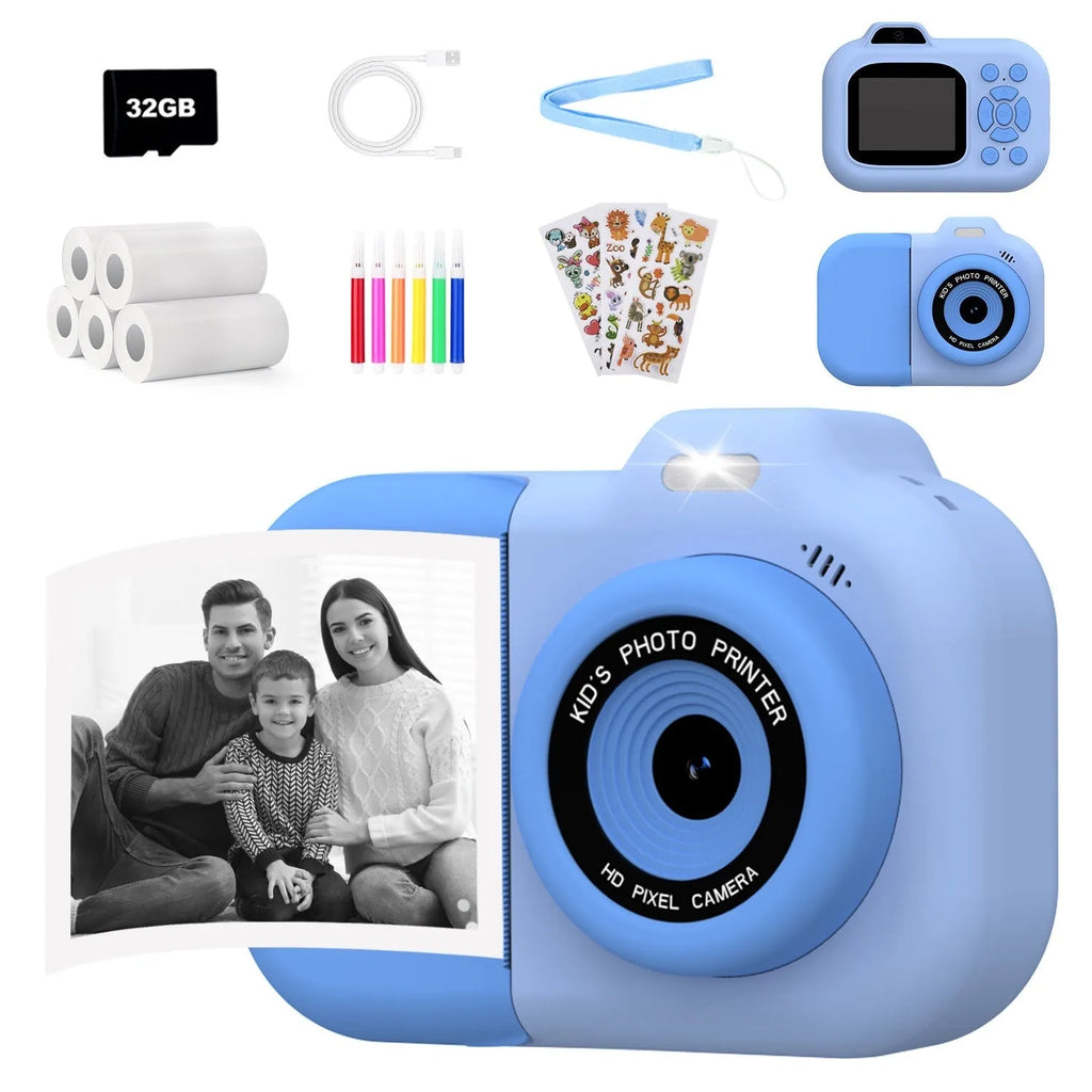 Children's digital toy camera in pink, blue, or purple colour with video, photo, game, and MP3 functions