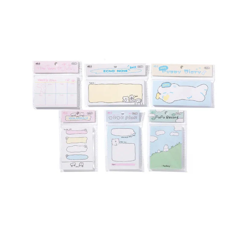 Colourful cartoon sticky note pad with heart design, 50 sheets, three size options