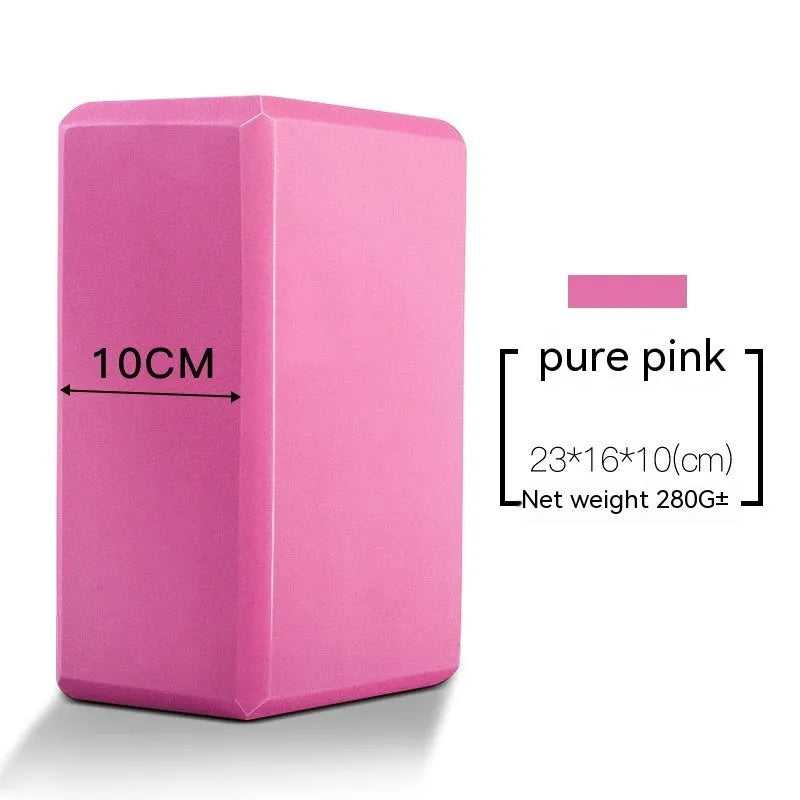 High-density EVA yoga block in mint green colour showing its rectangular shape and flat sides.