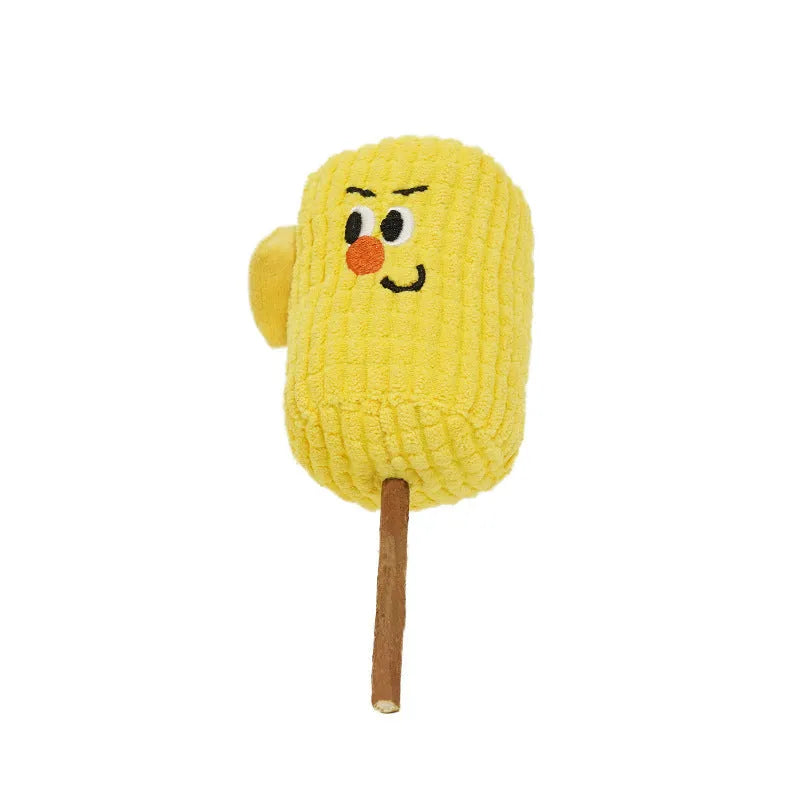 Corn cob shaped cat dental toy made from polio wood with catnip for tooth cleaning