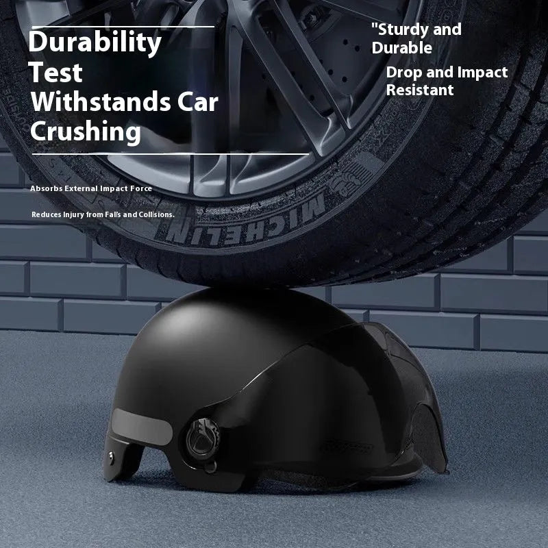 3C certified polypropylene electric motorcycle helmet with sun shield in Ice Crystal Gray colour
