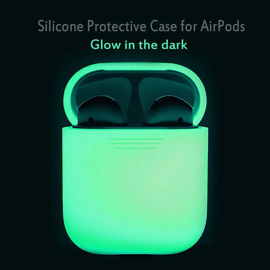 Luminous silicone flip-open storage case for Apple AirPods wireless earphones