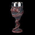 Chinese dragon design stainless steel wine glass with 3D resin decoration in gold colour