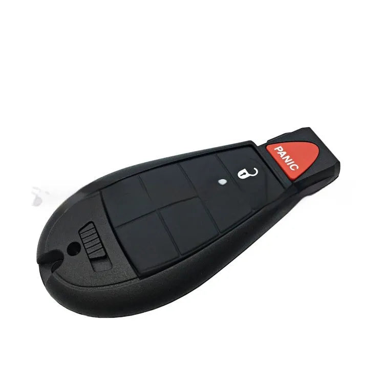 Dodge Chrysler smart key replacement shell in ABS brass and nylon, dimensions 85mm by 42mm by 15mm.