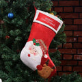 Non-woven fabric Christmas stocking decoration in American folk style with elk, old man or snowman design.