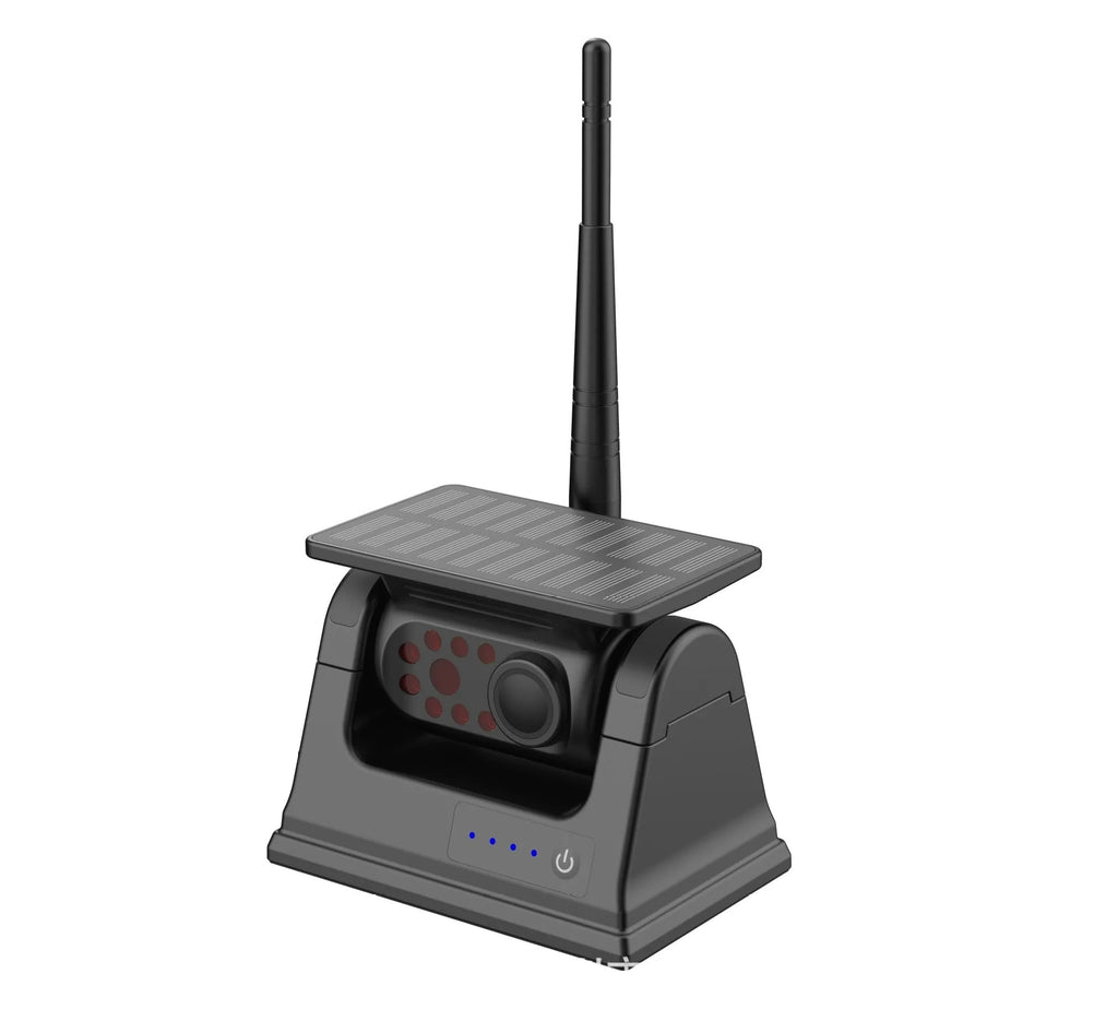 Solar wireless charging reversing camera with aluminium alloy shell and magnet suction mounting