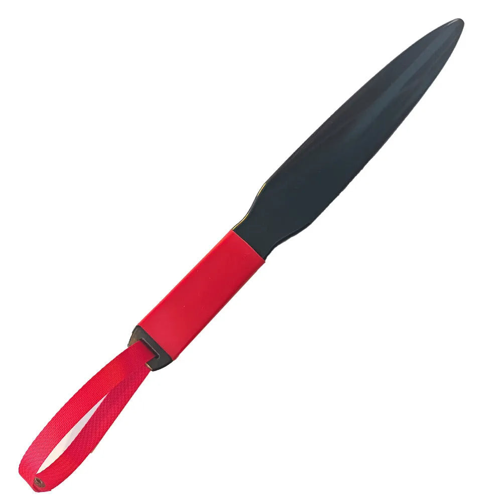 Blue handled nylon dog bite training stick on a white background, 35cm in length.