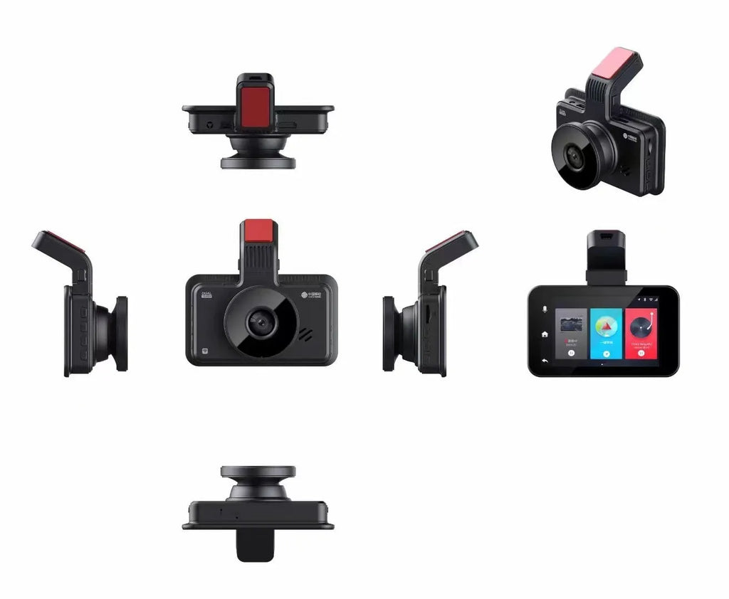 3-inch car DVR camera with dual lens system for front and rear vehicle recording