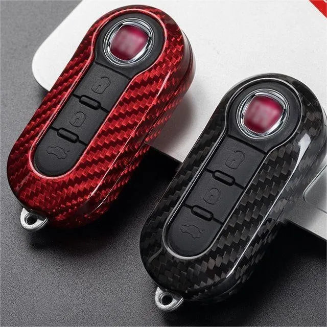 Carbon fibre and glass fibre car key cover replacement shell sets in three colour options