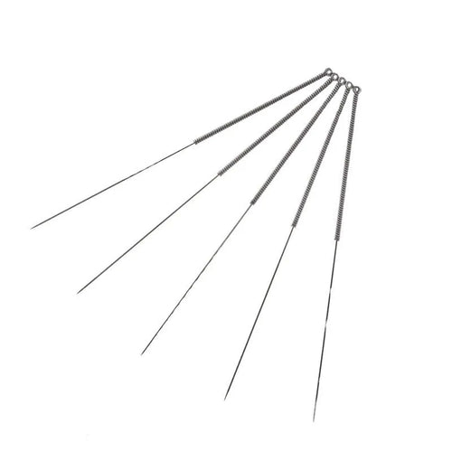 Pack of ten 3D printer nozzle cleaning needles for Mk8 and E3D hotends in various diameters.
