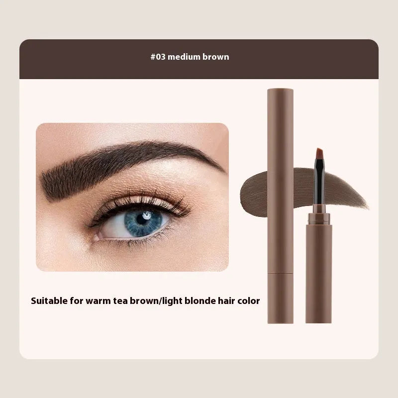 Double-headed eyebrow cream pencil in natural colour shades for universal skin type brow shaping