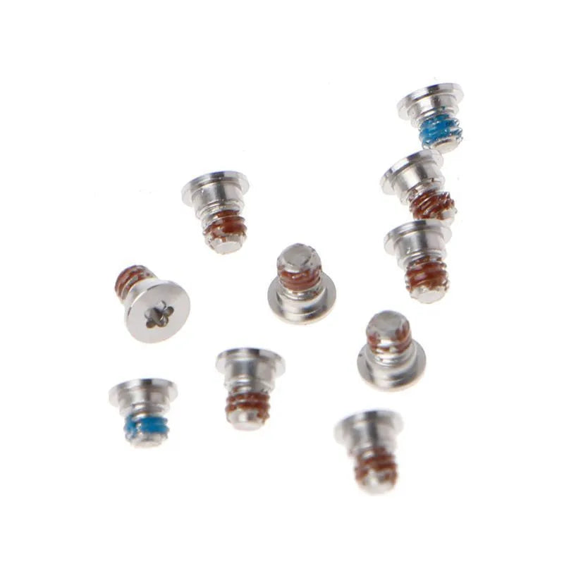 Ten small metal replacement screws for MacBook Pro A1502, A1398, and A1425 bottom shell and rear cover.