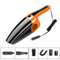 PoHigh black and orange car vacuum cleaner with cigarette lighter plug, dimensions 36x10x13 cm
