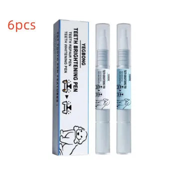 Pet teeth whitening pen and dental brush kit for dog and cat tartar removal.